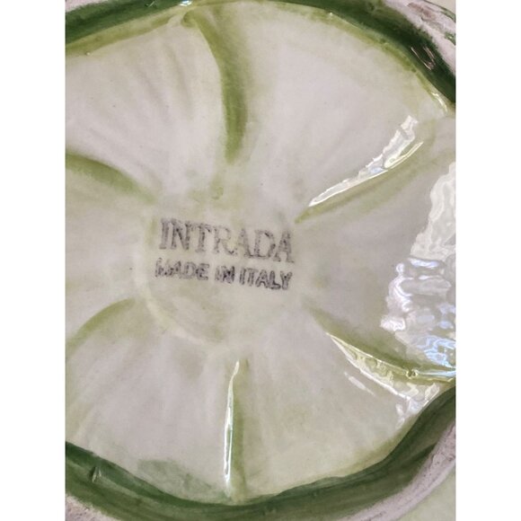 Intrada Italy Ceramic Majolica Flower Basket Bowl 1980s Pottery - Picture 6 of 9